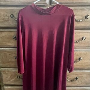 Signature by Robbie Bee Burgundy Women's Dress